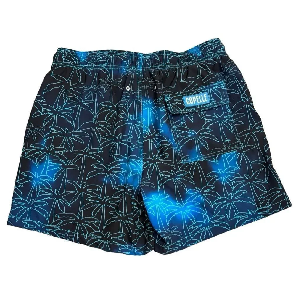 Capelle Miami Foggy Palms Board Shorts Men’s Large Swim Trunks w/Carry Bag